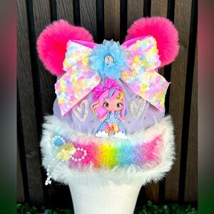 Colorful Kids Toy Hat with Pink and Rainbow Accents